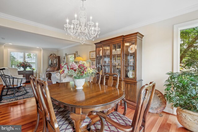 1028 Sandpiper Ln, Annapolis, MD 21403 - dining room featuring a chandelier, light wood finished floors, and ornamental molding