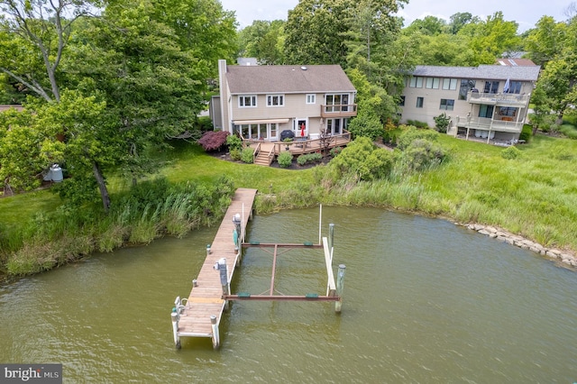 1028 Sandpiper Ln, Annapolis, MD 21403 - dock area featuring a deck with water view