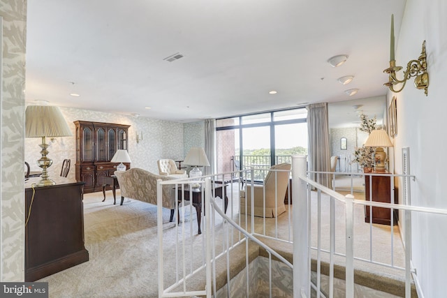 1 Smeton Place 506 & 606, Towson, MD 21204 - carpeted dining room with wallpapered walls