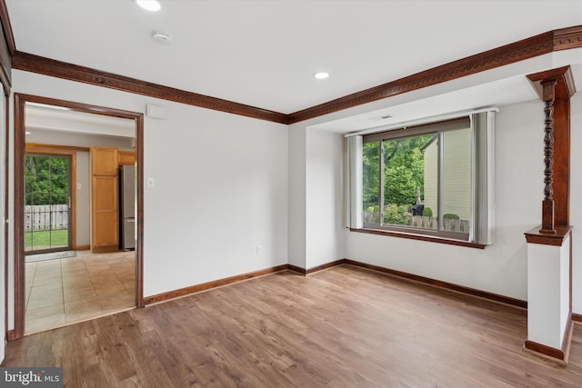 3447 Norwood Pl, Southampton, PA 18966 - spare room featuring plenty of natural light, a smoke detector, wood finished floors, recessed lighting, and crown molding