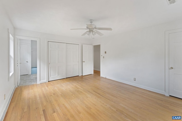 104 Chaucer Rd, Charlottesville, VA 22901 - unfurnished bedroom with light wood-type flooring, baseboards, and ceiling fan