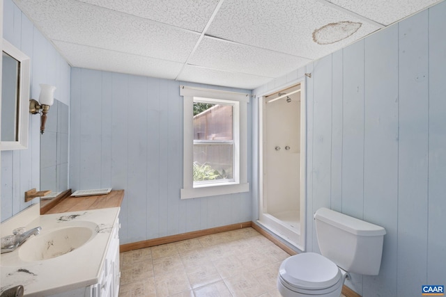 104 Chaucer Rd, Charlottesville, VA 22901 - bathroom with vanity, toilet, a stall shower, and baseboards