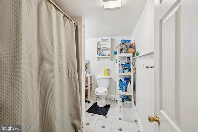 523 Bloomfield Ave, Drexel Hill, PA 19026 - bathroom featuring tile patterned floors and a shower with shower curtain