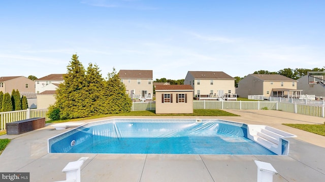 637 Coldwater Dr, Clayton, DE 19938 - view of pool with a residential view, a fenced backyard, a diving board, and a patio area