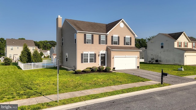 637 Coldwater Dr, Clayton, DE 19938 - view of front of home with driveway, a garage, and a chimney