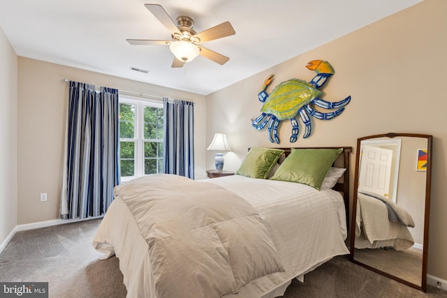 633 Ruxton Rd Unit 75, Solomons, MD 20688 - bedroom with carpet floors, baseboards, and ceiling fan