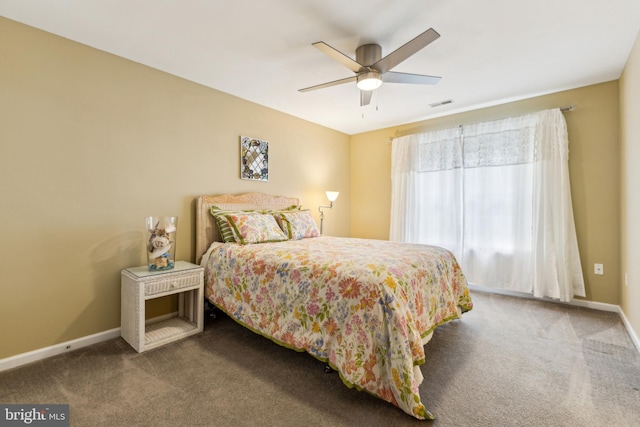 633 Ruxton Rd Unit 75, Solomons, MD 20688 - bedroom featuring carpet floors, baseboards, and a ceiling fan