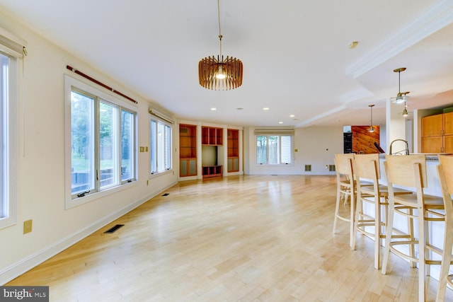 22 Slayback Dr, Princeton Junction, NJ 08550 - kitchen featuring pendant lighting, recessed lighting, light wood-style floors, and open floor plan