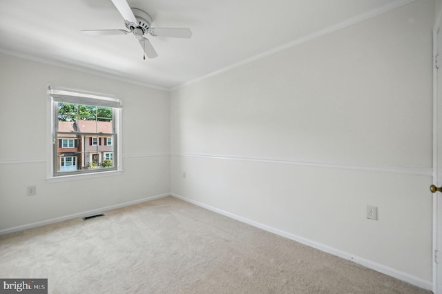 11707 Critton Cir, Woodbridge, VA 22192 - carpeted spare room featuring a ceiling fan and crown molding
