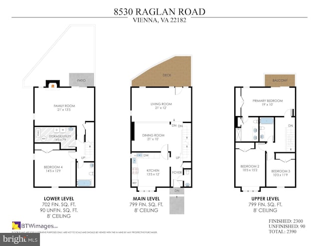 8530 Raglan Rd, Vienna, VA 22182 - view of floor plan / room layout