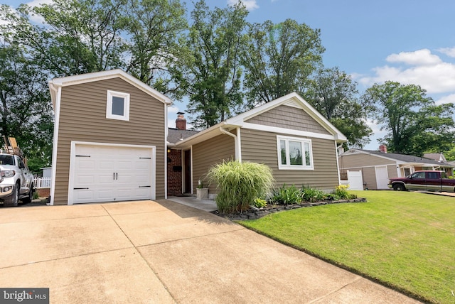 7407 Falmouth St, Springfield, VA 22150 - view of front of property with a garage, a front yard, and driveway