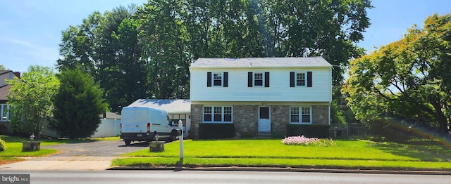 127 Meetinghouse Rd, Hatboro, PA 19040 - colonial home with gravel driveway and stone siding