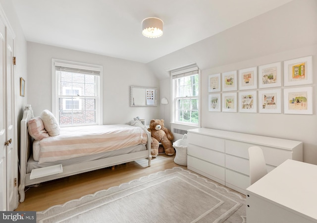 7006 Meadow Ln, Chevy Chase, MD 20815 - bedroom with wood finished floors and vaulted ceiling