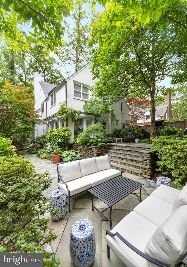 7006 Meadow Ln, Chevy Chase, MD 20815 - view of patio / terrace with an outdoor living space and a residential view