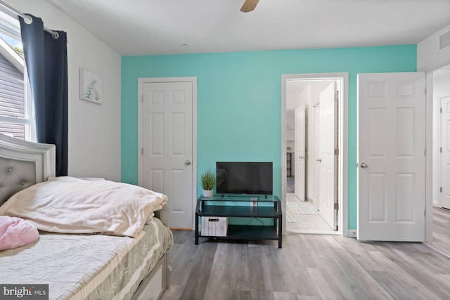 1408 Canopy Ln, Odenton, MD 21113 - bedroom featuring wood finished floors and a ceiling fan