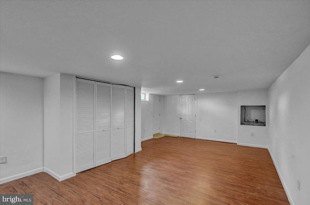 937 Fern Ave, Reading, PA 19607 - finished below grade area with recessed lighting, wood finished floors, and baseboards
