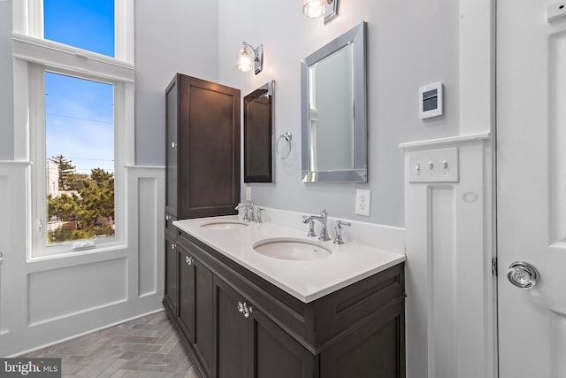 1131 Long Beach Blvd, Long Beach Township, NJ 08008 - bathroom with brick patterned flooring and double vanity