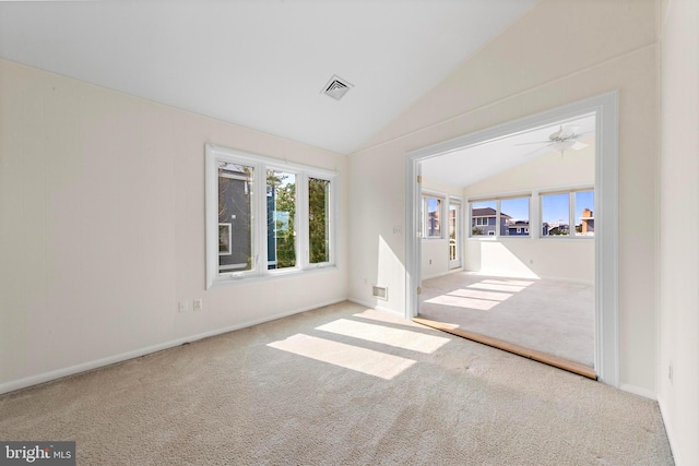 1131 Long Beach Blvd, Long Beach Township, NJ 08008 - carpeted spare room featuring lofted ceiling, healthy amount of natural light, ceiling fan, and baseboards