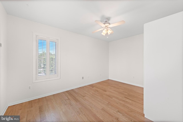 1131 Long Beach Blvd, Long Beach Township, NJ 08008 - unfurnished room featuring baseboards, light wood finished floors, and ceiling fan