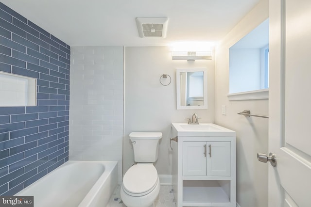 141 NE V St NE, Washington, DC 20002 - bathroom featuring vanity, toilet, shower / washtub combination, and healthy amount of natural light