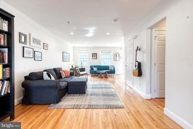 3111 Tilden Dr, Baltimore, MD 21211 - living area with light wood-style flooring, recessed lighting, and baseboards