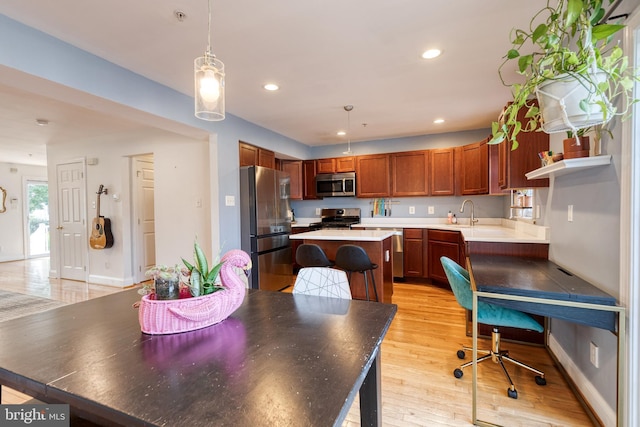 3111 Tilden Dr, Baltimore, MD 21211 - dining area featuring light wood-type flooring, recessed lighting, and baseboards
