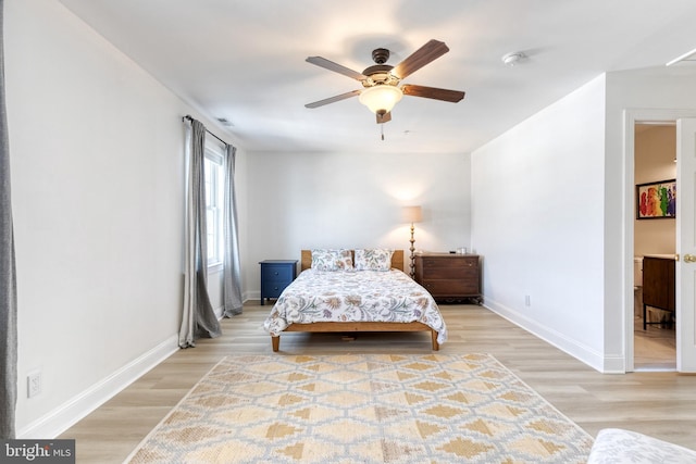 3111 Tilden Dr, Baltimore, MD 21211 - bedroom featuring light wood-style flooring, baseboards, and a ceiling fan