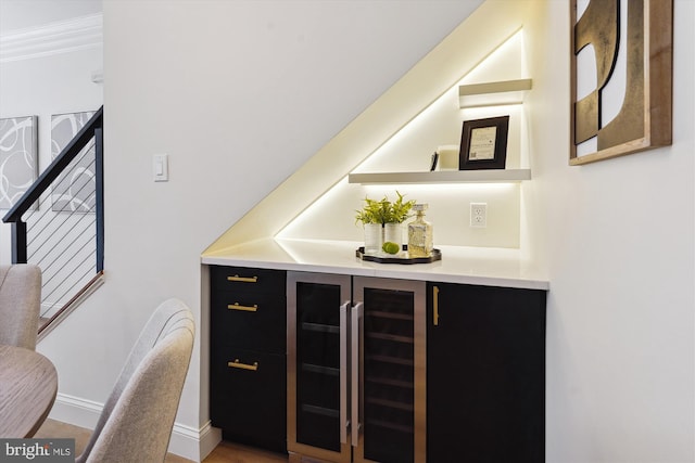 604 Highland Ridge Ave Unit 100, Gaithersburg, MD 20878 - indoor dry bar with beverage cooler and ornamental molding