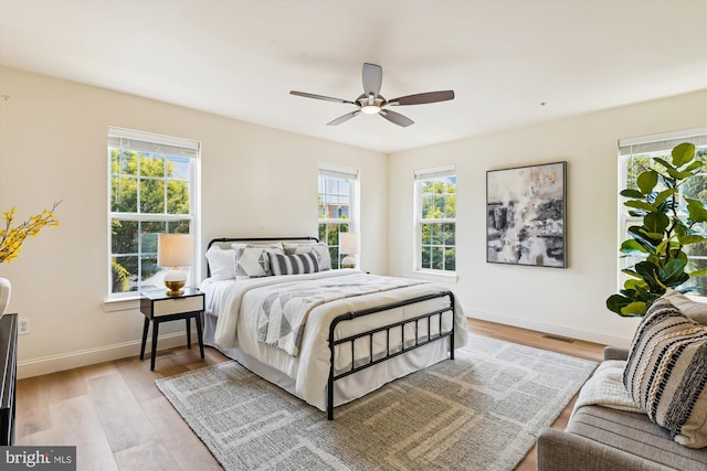 604 Highland Ridge Ave Unit 100, Gaithersburg, MD 20878 - bedroom with light wood-style flooring and a ceiling fan