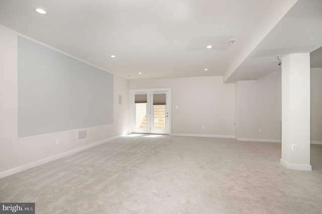 9073 Bear Branch Pl, Fairfax, VA 22031 - empty room featuring light carpet, recessed lighting, and baseboards