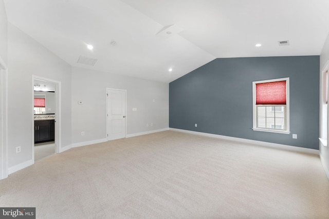 22559 Windsor Locks Sq, Ashburn, VA 20148 - additional living space featuring lofted ceiling, light colored carpet, baseboards, and recessed lighting
