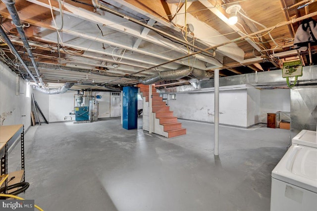 802 E Prospect Ave, North Wales, PA 19454 - unfinished basement featuring washer / clothes dryer and stairway