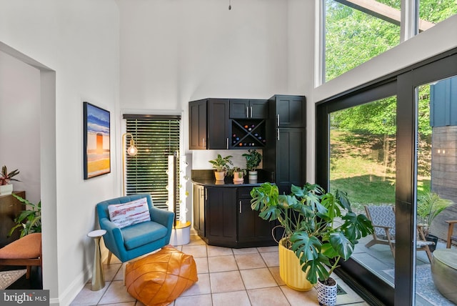 4304 Starview Ct, Glen Arm, MD 21057 - living area featuring a towering ceiling and light tile patterned flooring