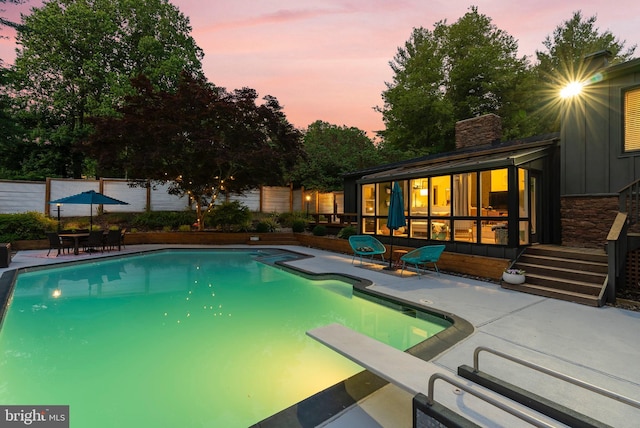 4304 Starview Ct, Glen Arm, MD 21057 - swimming pool with a patio area and a diving board