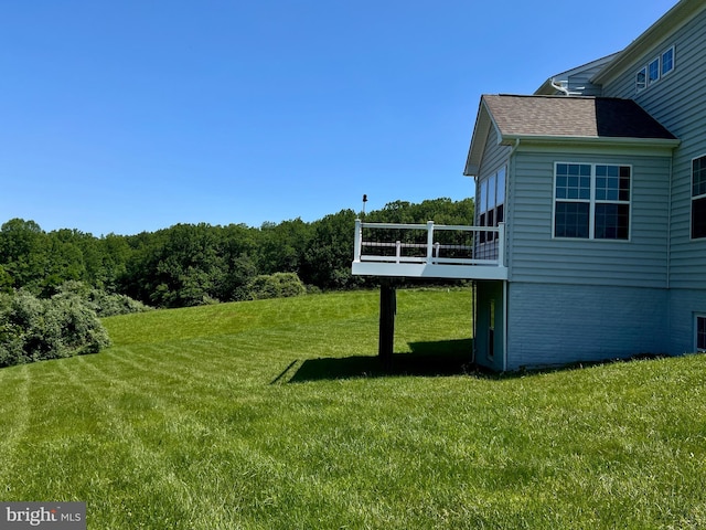 15960 Kruhm Rd, Burtonsville, MD 20866 - view of grassy yard with a wooden deck