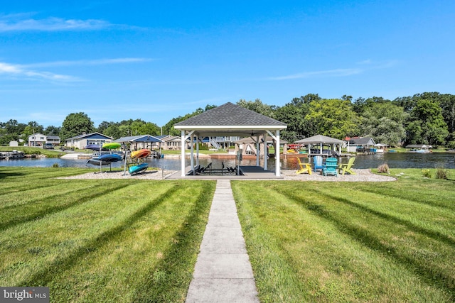 61 Bragg Dr, East Berlin, PA 17316 - dock with a gazebo, a yard, and a water view