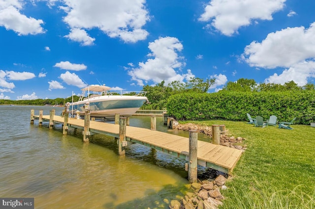 3300 Shore Dr, Annapolis, MD 21403 - dock area featuring a water view and a yard