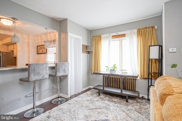 3725 King Ave, Pennsauken, NJ 08110 - living area with wood finished floors and radiator heating unit