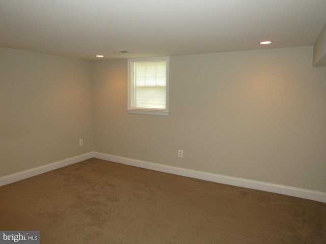 3528 14th St N, Arlington, VA 22201 - carpeted empty room with baseboards and recessed lighting
