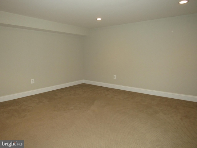 3528 14th St N, Arlington, VA 22201 - empty room with recessed lighting, carpet floors, and baseboards
