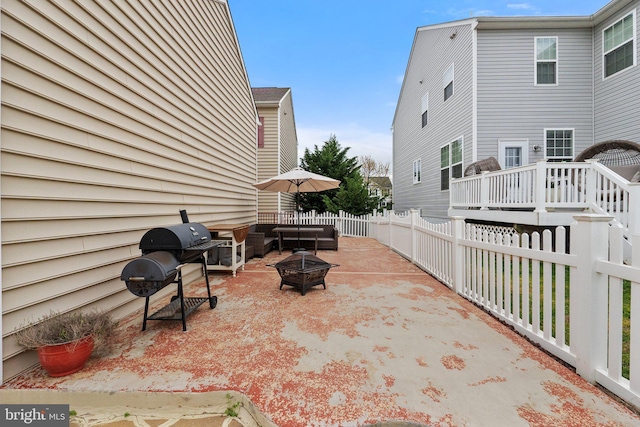 1257 N Fairfax Blvd, Ranson, WV 25438 - view of patio / terrace with an outdoor fire pit and area for grilling