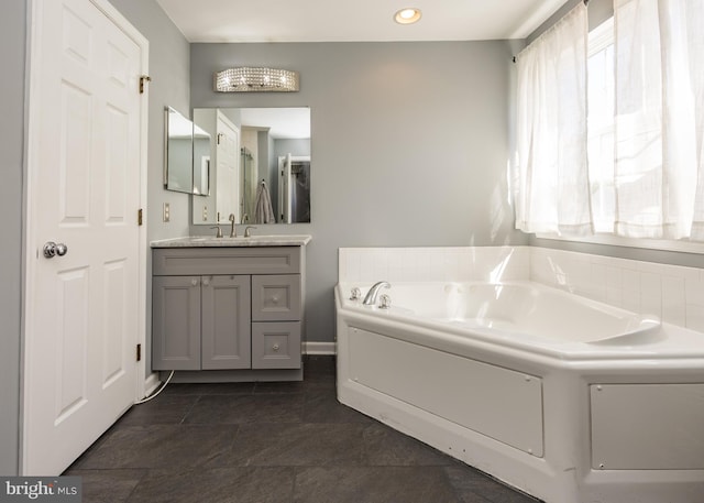 8 Bordeaux Blvd, Newark, DE 19702 - full bathroom featuring vanity, a bath, and recessed lighting