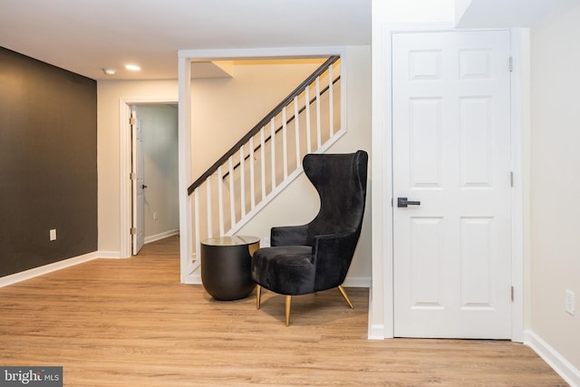 8 Bordeaux Blvd, Newark, DE 19702 - sitting room featuring light wood-style flooring, recessed lighting, and stairs