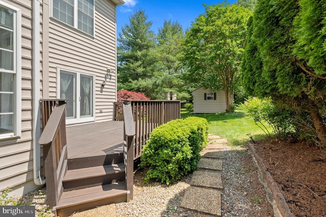 859 Empress Rd, West Chester, PA 19382 - view of green lawn with a deck and an outbuilding