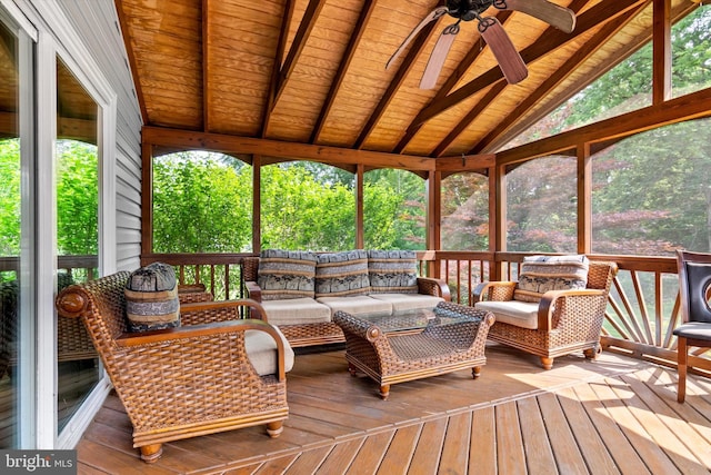 10462 Brackets Ford Cir, Manassas, VA 20110 - deck with a ceiling fan and an outdoor living space