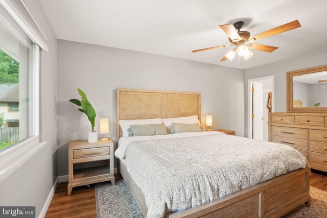 10627 Summer Oak Ct, Burke, VA 22015 - bedroom with dark wood-style flooring and ceiling fan