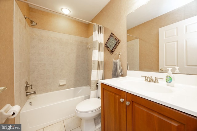 32 Granite Ln Unit 8, Chester Springs, PA 19425 - full bathroom with shower / bathtub combination with curtain, toilet, vanity, and tile patterned flooring
