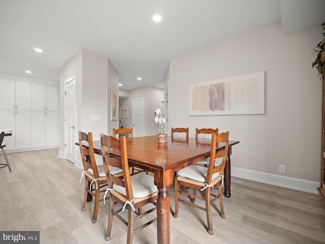 8101 Connecticut Ave Unit S 608, Chevy Chase, MD 20815 - dining space featuring light wood-style flooring, baseboards, and recessed lighting