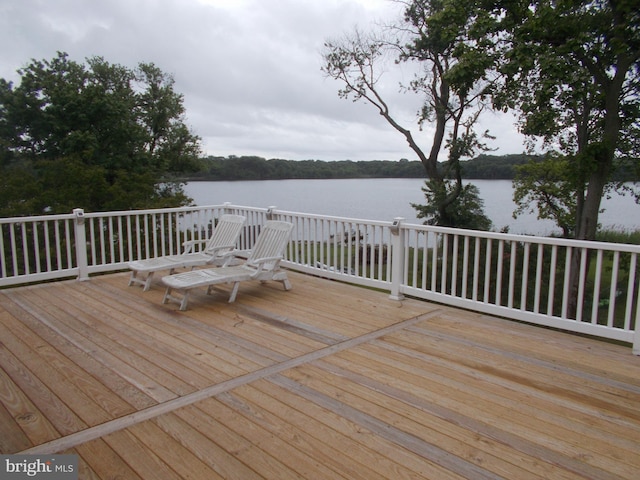 2115 Lake Dr, Pasadena, MD 21122 - wooden deck with a water view