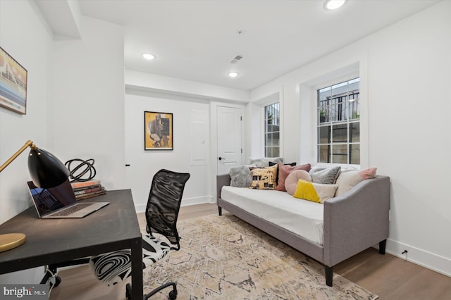 122 E Sharpnack St, Philadelphia, PA 19119 - office area with wood finished floors and recessed lighting